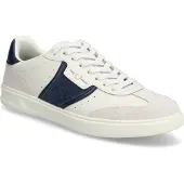 Fred perry B4 Textured Leder/Suède Heren Porselein/Blaue Sneakers