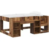 vidaXL Kinderbedframe met opbergruimte Oud hout 80 x 160 cm