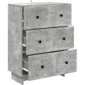 vidaXL Ladekast 66 x 34,5 x 90 cm Bewerkt hout Betongrijs