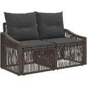 vidaXL Tuinbank Set 3 st Grijs poly rattan