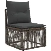 vidaXL Tuinbank Set 7 st Grijs en Donkergrijs poly rattan