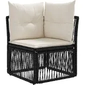 vidaXL Tuinbank Set 12 st Zwart poly rattan