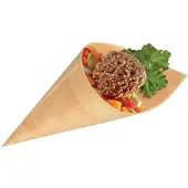Papstar 50 Fingerfood cone, hout pure Ø 8 cm · 15,5 cm