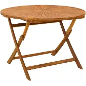 vidaXL Vouwtuin Tafel Naturel Ø110 x 75 cm Massief Acacia Hout