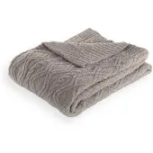 Tiseco plaid Aspen taupe - 100% polyester - 130 x 170 cm