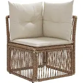 vidaXL Tuinbank Set 11 st Beige poly rattan