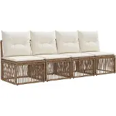 vidaXL Tuinbank Set 13 st Beige poly rattan