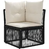 vidaXL Hoeksofa eenheid Zwart poly rattan