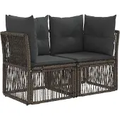 vidaXL Tuinbank Set 13 st Grijs poly rattan