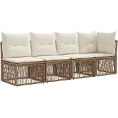 vidaXL Tuinbank Set 11 st Beige poly rattan