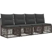 vidaXL Tuinbank Set 8 st Grijs poly rattan
