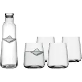 Lyngby Karaf met Glazen Zero Clear (Set van 5)