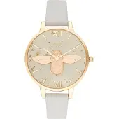 Olivia Burton OB16GD37 dameshorloge, gouden kast, leren band