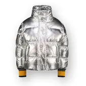 Vingino gewatteerde jas zilver Meisjes Polyamide Opstaande kraag Effen - maat 128
