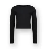 Vingino T-shirt Basic crop rib top Meisje Zwart 116