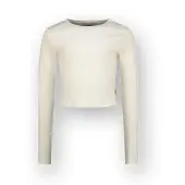 Vingino T-shirt Basic crop rib top Meisje wit 104