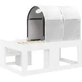 vidaXL Bed met tunnel en planken, 3 stuks, wit, houtvezel