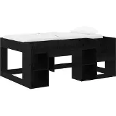 vidaXL Kinderbedframe met opbergruimte Zwart eiken 80 x 160 cm