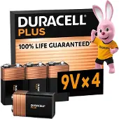 Duracell Plus 9V batterijen 4 stuks