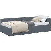 vidaXL Hoek Bed Frame Donkergrijs 100 cm x 200 cm Fluweel