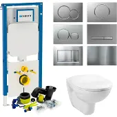Geberit up720 toiletset compleet | inbouwreservoir | sigma 8 basic smart wit | met drukplaat | set 01