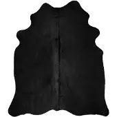 vidaXL Vloerkleed 150x170 cm echte runderhuid zwart