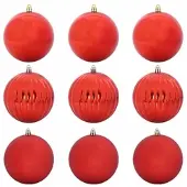 vidaXL Kerstbal Set XL 9 st Rood Ø 15 cm Kunststof