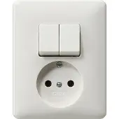 Gira Combinatiestopcontact Serie Systeem 55 Puurwit - 047503