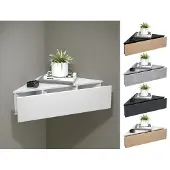 Ebuy24 UsalS nachtkastje wandmontage hoek 1 lade wit.