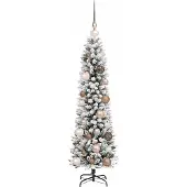 vidaXL Kunstkerstboom Wit 120 cm PVC en Metaal en Plastic