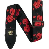 Ernie Ball Classic Jacquard - Gitaarriem - Tango Rose - Polypropeen - Leren Uiteinden - Verstelbaar 104-182 cm - Breedte 5 cm
