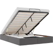 vidaXL Bedframe zonder matras 140x190 cm kunstleer grijs