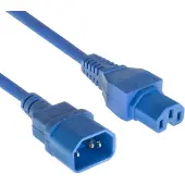 ACT AK5305 Netsnoer Stroomkabel C14 - C15 | Blauw | 1,2 meter