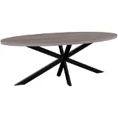 Lizzely Garden & Living Eettafel ovaal melamine 210cm Tommy grijs ovale tafel