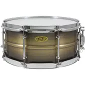 WorldMax BKA-6514SH - BLACK DAWG 14" X 6.5" SNARE DRUM - ANTIQUE BRUSH BRASS SHELL