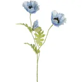 Easyplants | Kunstbloem Poppy 73 cm blauw | Zijde | Nepbloemen | blauw | Onderhoudsvrij | Kant-en-klaar