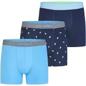 Happy Shorts Boxershorts ' Jersey ' lichtblauw / donkerblauw