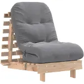 vidaXL Futon slaapbank met matras 60x206x11 cm massief grenenhout
