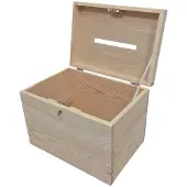 Playwood houten enveloppenkist opbergdoos grenen met sleuf 29x22x20 cm.