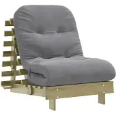 vidaXL Futon slaapbank met matras 70x206x11 cm geïmpregneerd hout