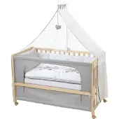 Roba Room Bed Co-sleeper Natuur Jumbotwins | Maat: 60x120 cm