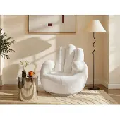 Vente-Unique.nl Draaiende fauteuil van imitatiebont CATCHY - Wit