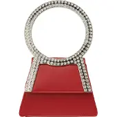 Faina Clutch rood / zilver