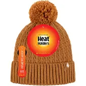 Heat Holder - Thermische muts voor dames met pompon - Mosterd