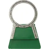 Faina Clutch groen / zilver / transparant