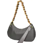 Gave Lux Stijlvolle dameshandtas van echt leer, model Sauvage, met gouden ketting en afneembare schouderband