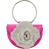 Faina Clutch fuchsia / zilver / transparant