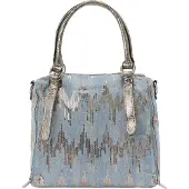 Faina Handtas blauw denim / zilver