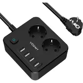 Voomy Power S2 - 4 USB-A &amp; 2 EU - Zwart