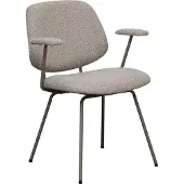 Label51 Eetkamerstoel Loreto - Naturel - Boucle - Taupe Metalen Frame